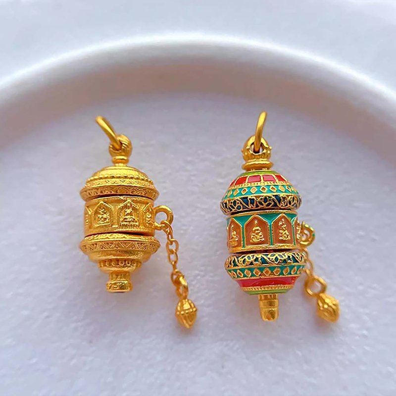 Fiasrel DIY Prayer wheel Drop Pendant