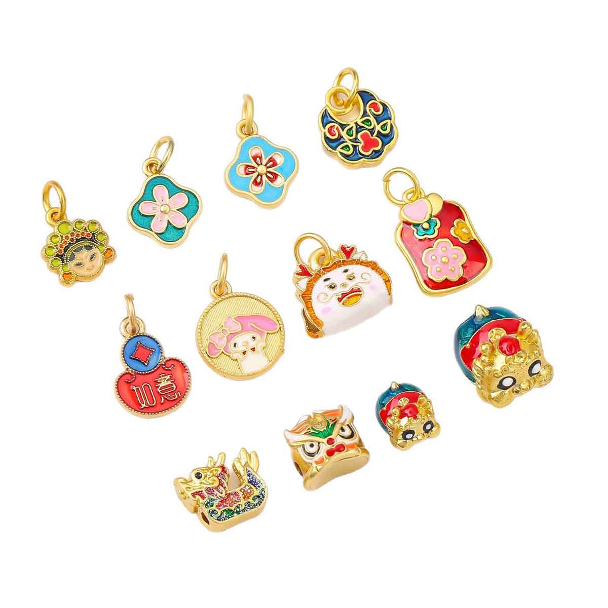 Fiasrel Dragon Boat Tiger-head Lucky bead Drop Pendant