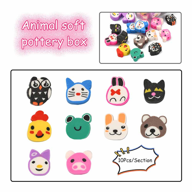 Fiasrel Animal cartoon soft clay beads