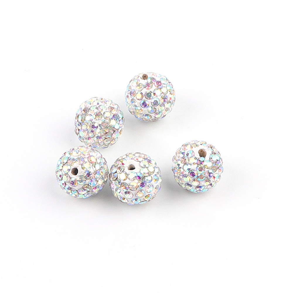 Fiasrel 10pcs Fully drilled clay balls DIY Shamballa Beads