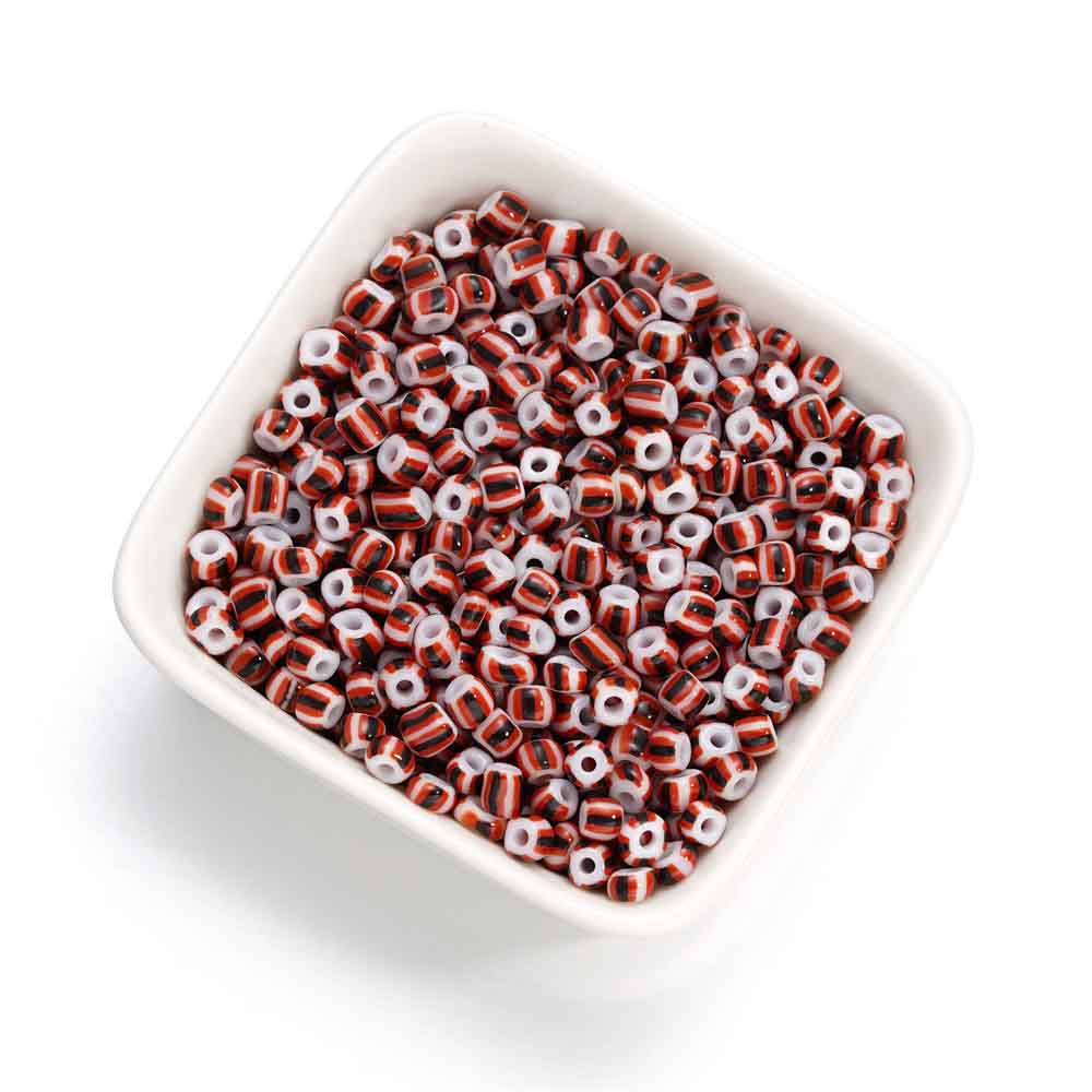 Fiasrel 4mm Glass Seed Beads - Two-Tone Watermelon DIY Beads