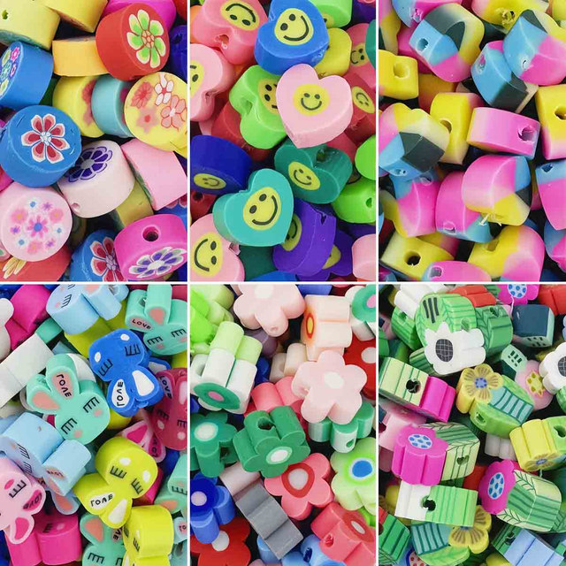 Fiasrel 10mm Mixed-color soft clay diy beads