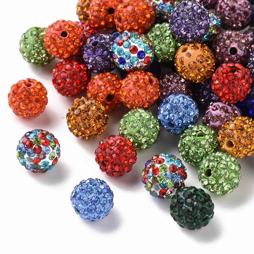 Fiasrel 100pcs Colored clay drill balls DIY Shamballa Beads