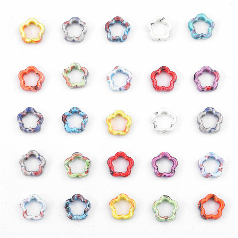 Fiasrel Hollow plum blossom ceramic beads