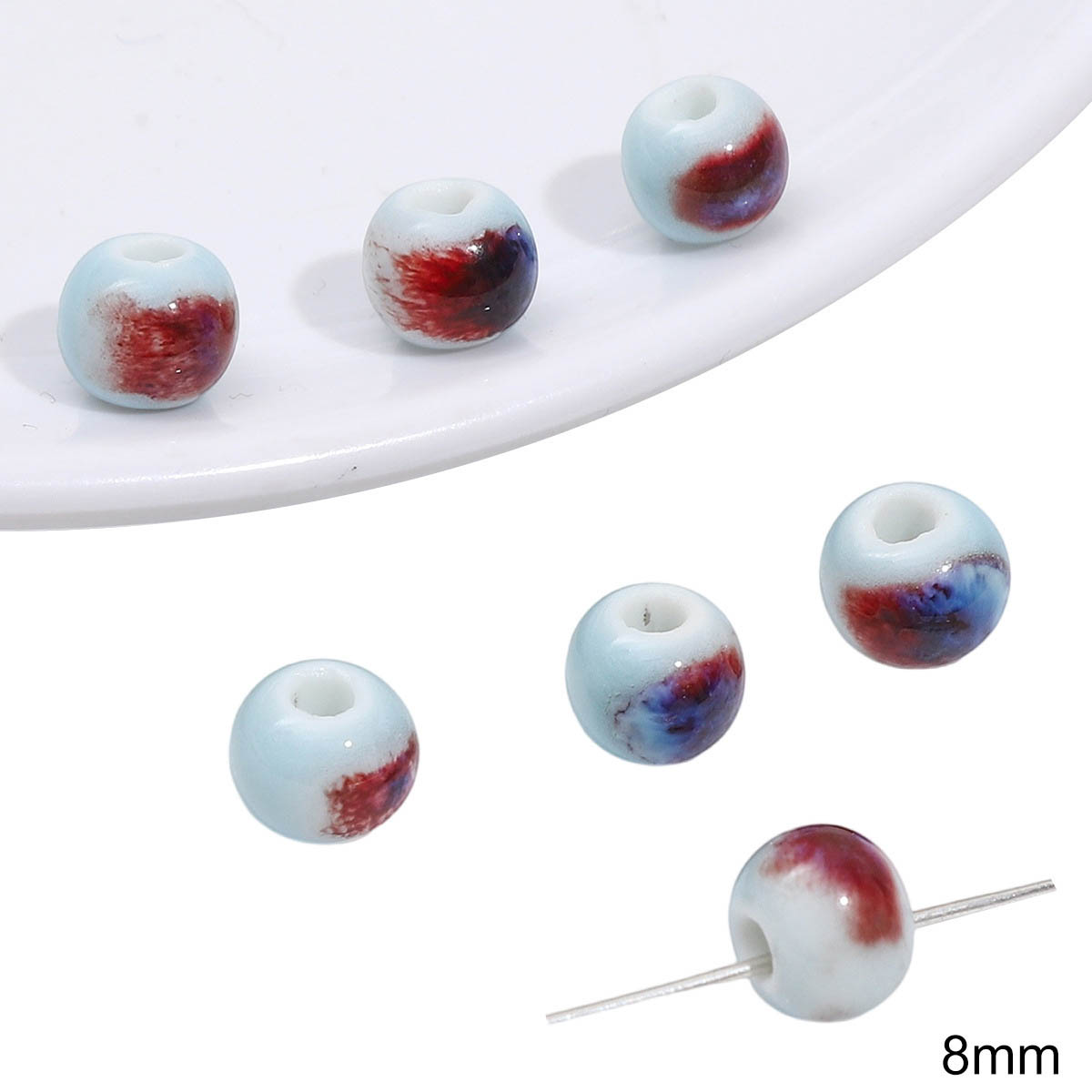 Fiasrel Pinkish-white ceramic beads
