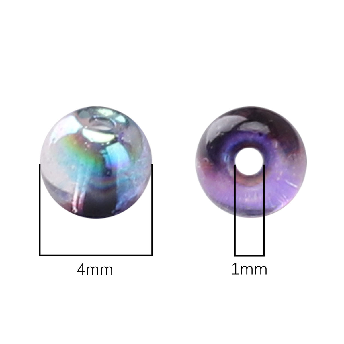 Fiasrel 10g Two-Tone Aurora Glass Round Beads Seed Beads