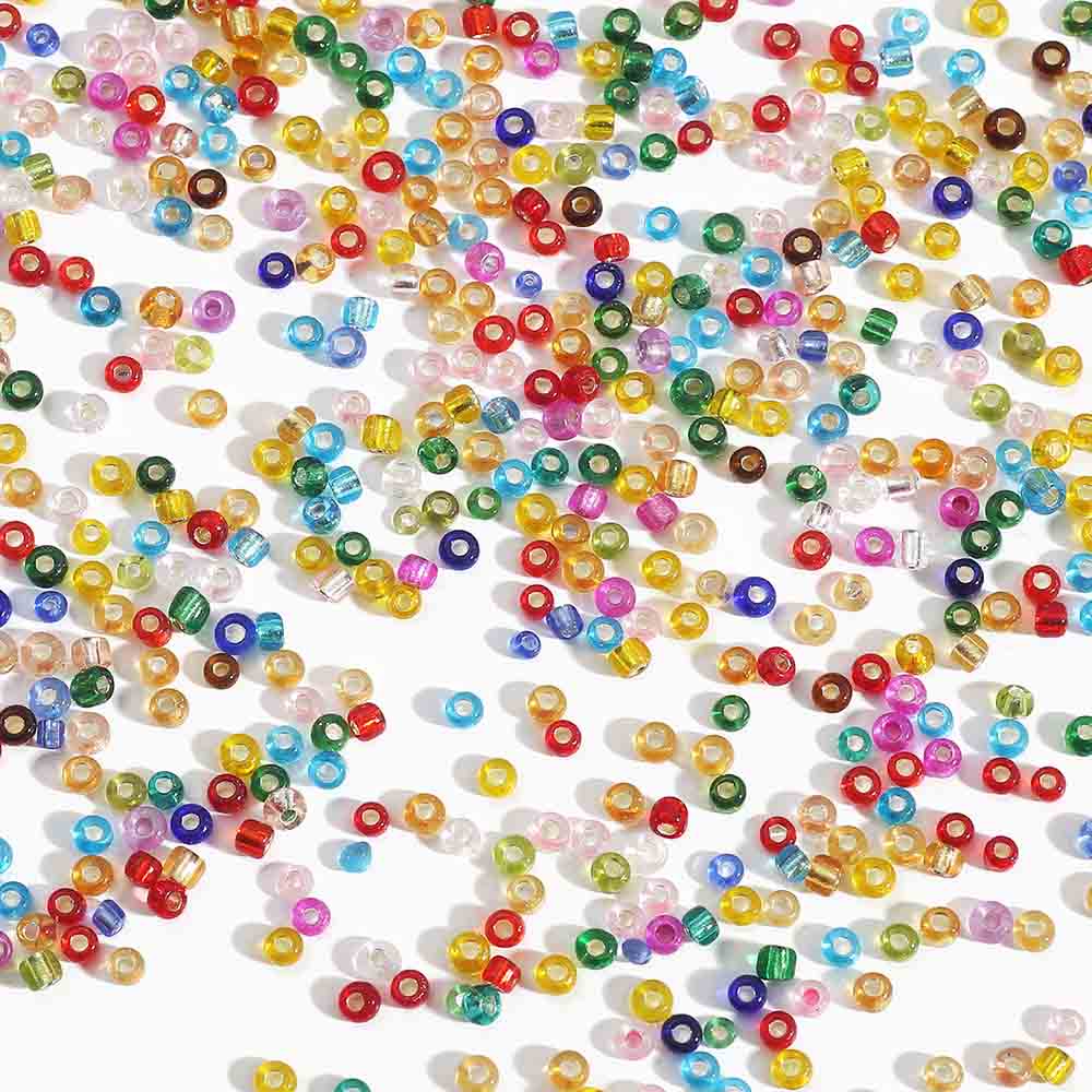 Fiasrel 450g Silver-Lined Transparent Glass Seed Beads Loose Beads