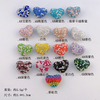 Fiasrel 6pcs Heart-shaped colored clay drill DIY Shamballa Beads
