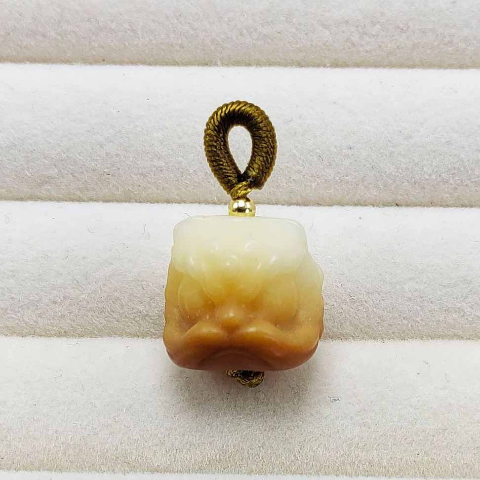 Fiasrel DIY Natural Bodhi lion dance pendant