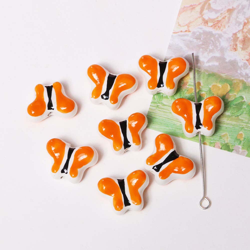 Fiasrel diy hand-painted butterfly ceramic beads