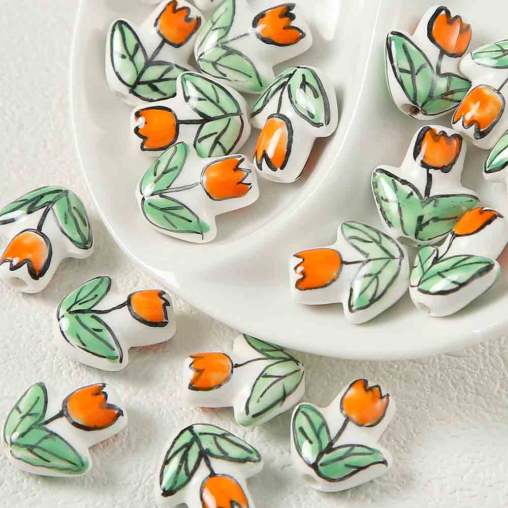 Fiasrel Tulip perforated ceramic beads