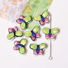 Fiasrel Green hand-painted butterfly ceramic beads