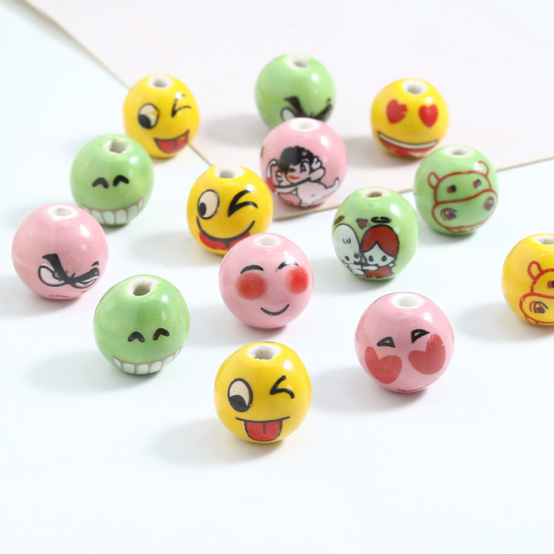 Fiasrel 14mm 10pcs Expression Smiley face pearl
