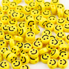 Fiasrel 10mm 100pcs Colorful flat smiley face beads