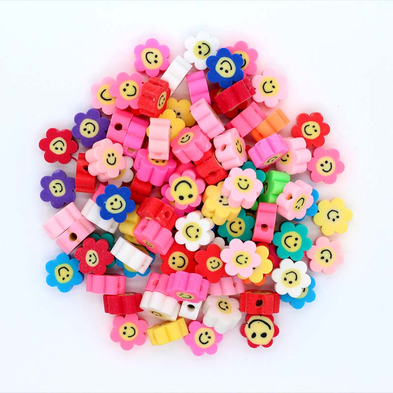 Fiasrel 100pcs diy mixed-color accessory soft clay beads