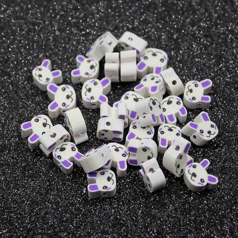 Fiasrel 1000pcs Children's diy little rabbit soft clay beads