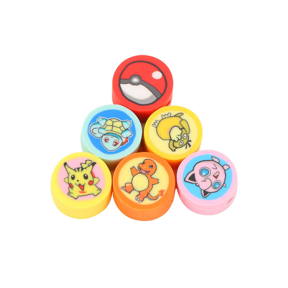 Fiasrel 100pcs Pokemon series soft clay beads