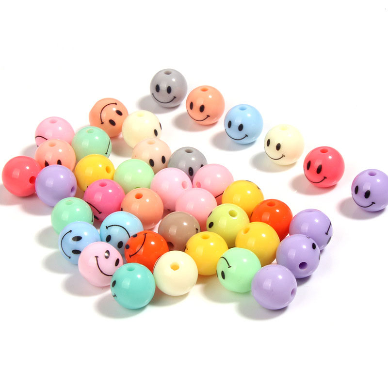 Fiasrel 10-18mm Colorful cartoon smiling face beads