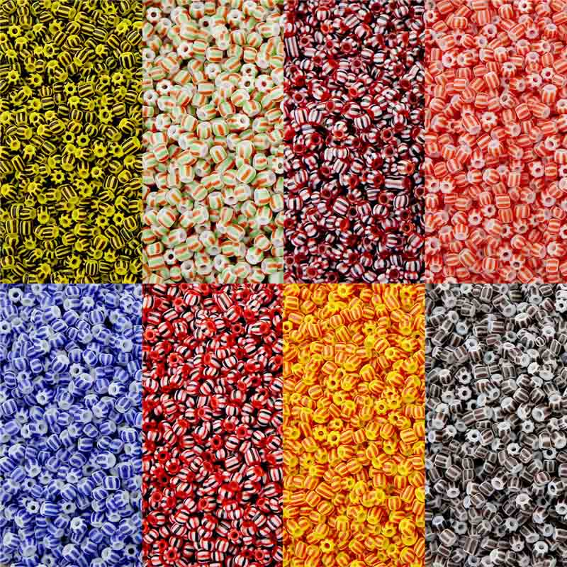 Fiasrel 3mm Glass Seed Beads - Colorful Watermelon Beads