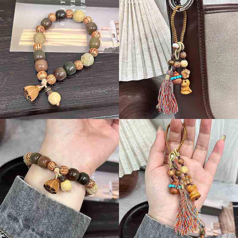 Fiasrel Natural chicken wing wood beads, round beads, bucket beads