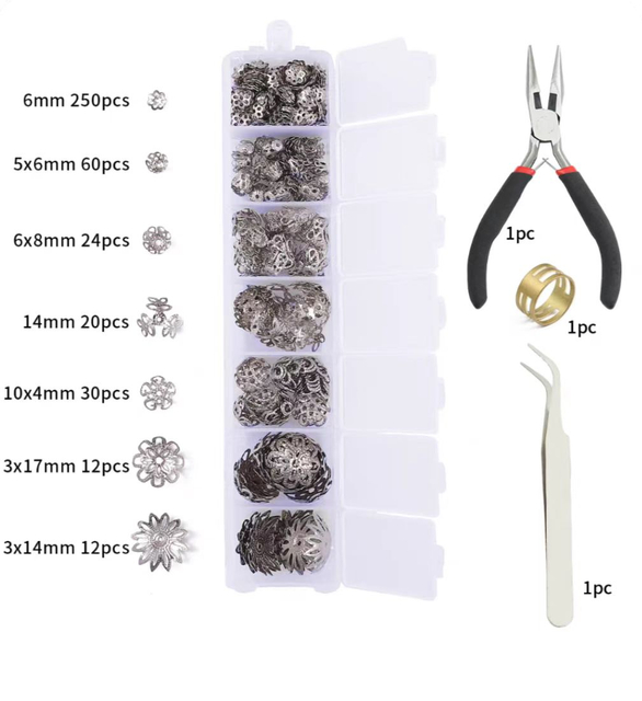 Fiasrel 7-grid flower tray and tool set box accessory