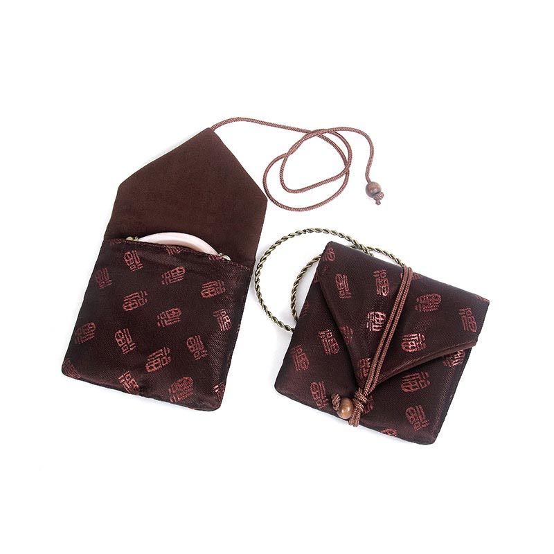 Fiasrel Jewelry drawstring bag, coffee-colored storage bag