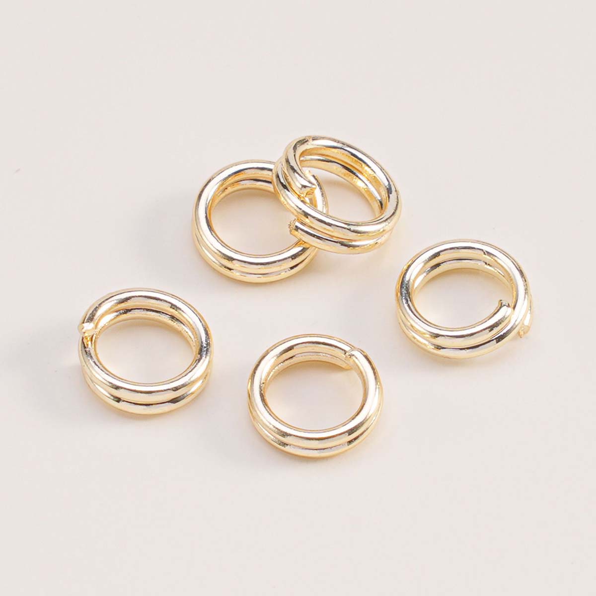 Fiasrel 30pcs Copper gold-plated connection opening ring