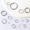 Fiasrel 100pcs Stainless steel open ring silver circular ring accessory