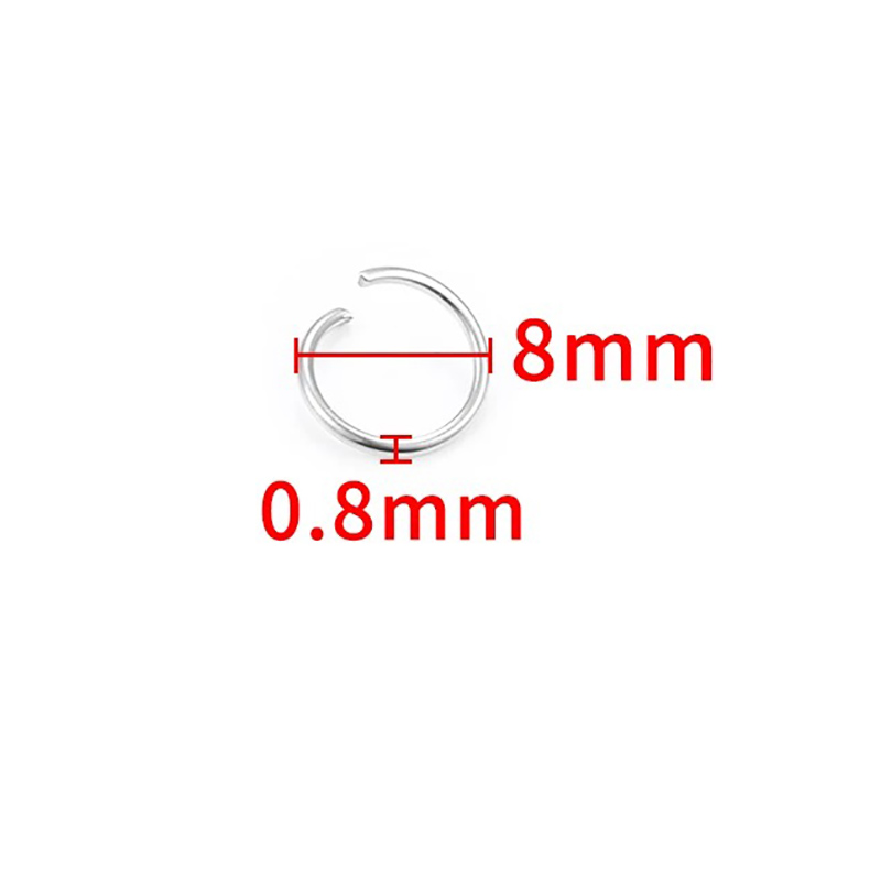 Fiasrel 200pcs 0.8mm Titanium steel open ring connection ring