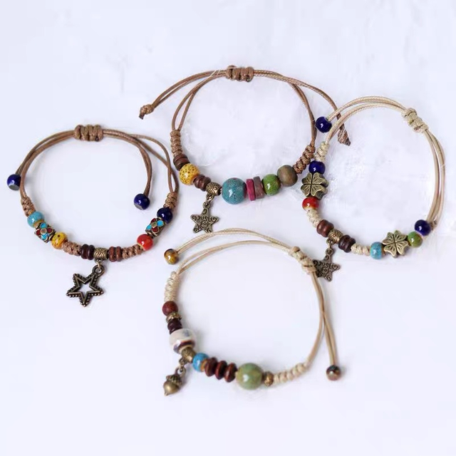 Fiasrel Ethnic style folding wristbands
