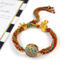 Fiasrel Tibetan-style multicolored cotton thread wristband