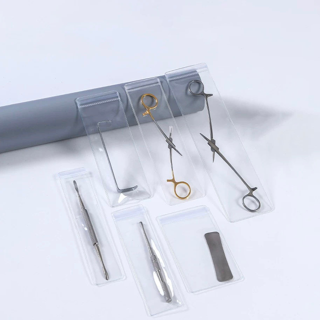 Fiasrel 10pcs pvc transparent long strip self-sealing bag