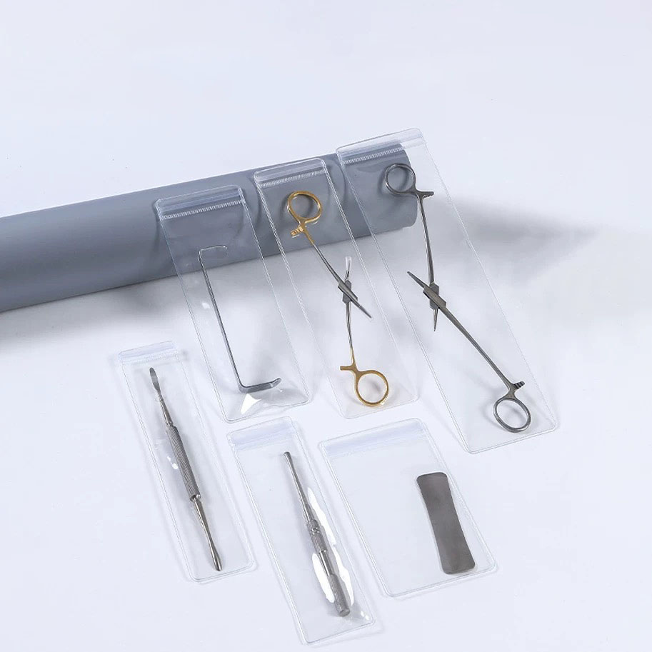 Fiasrel 10pcs pvc transparent long strip self-sealing bag