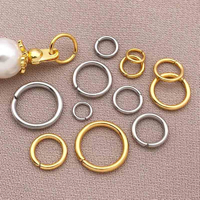 Fiasrel 10pcs White K-color stainless steel closed ring