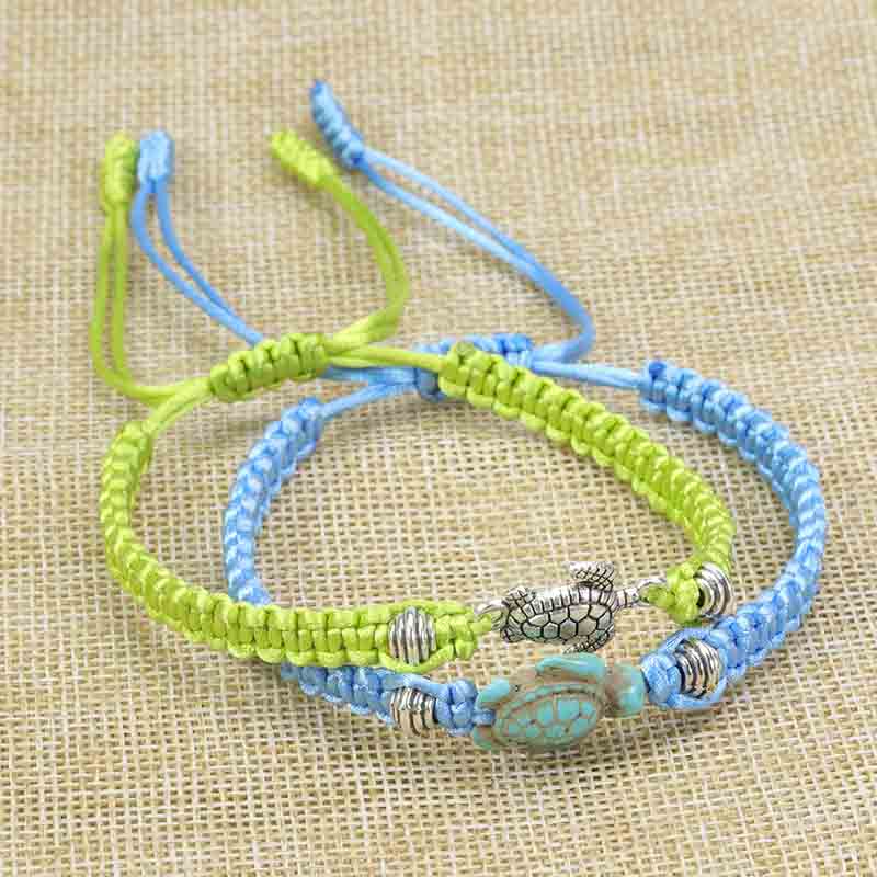 Fiasrel 2pcs Beach surfing shell bracelet