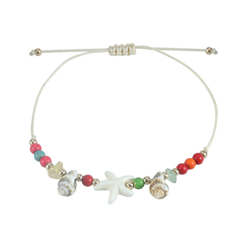 Fiasrel 2pcs Bohemian-style shell starfish bracelet