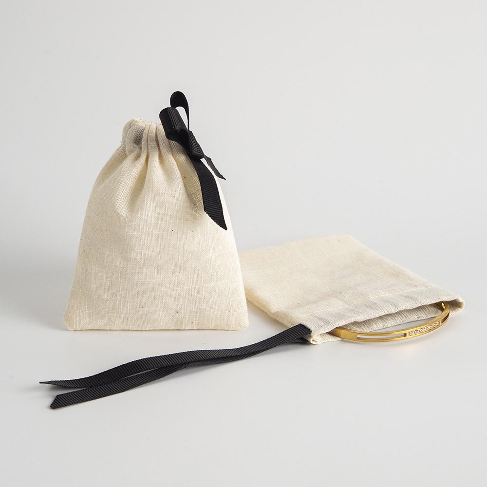 Fiasrel Bamboo joint cotton fabric drawstring bag