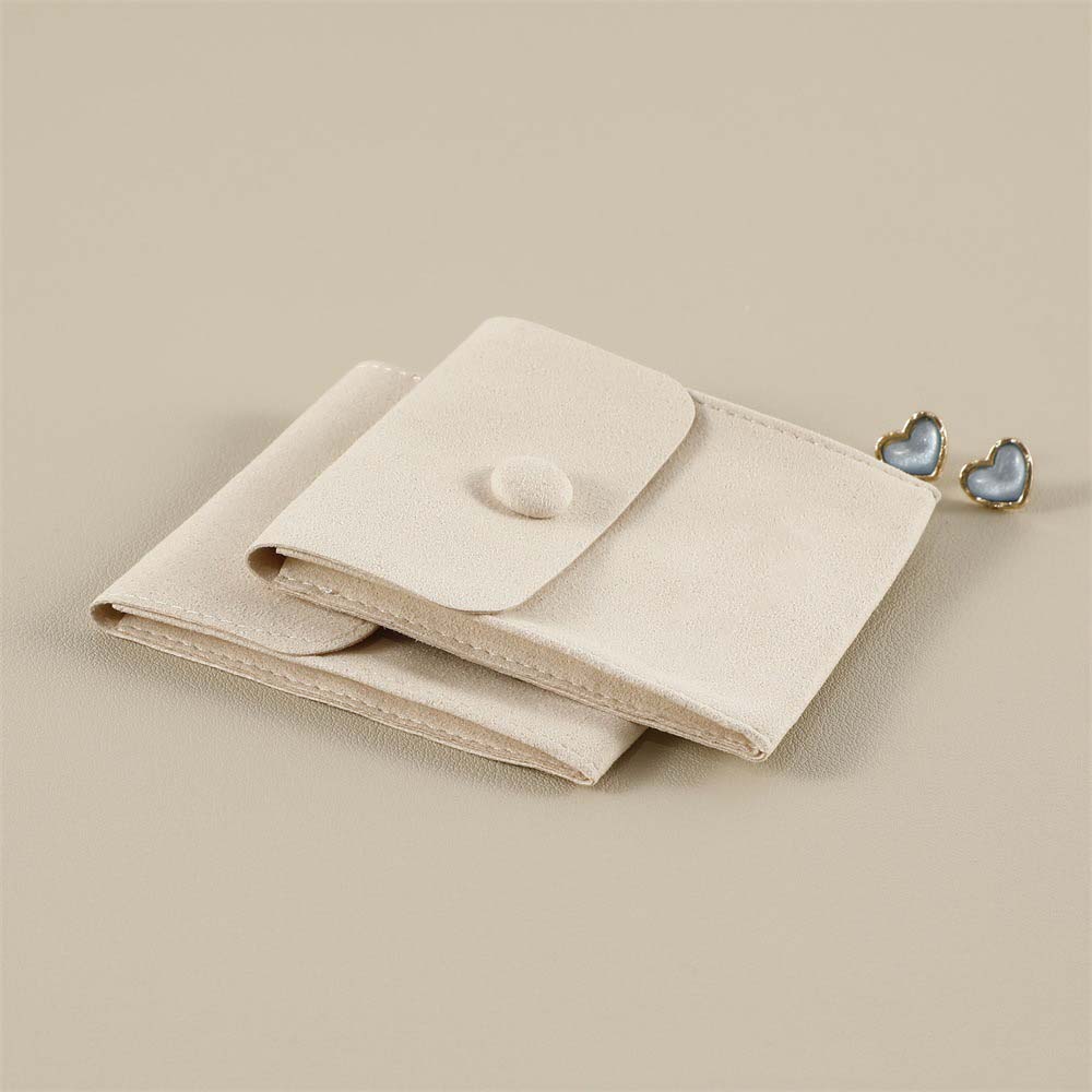 Fiasrel 8*8cm 10pcs Super-fiber snap jewelry bag