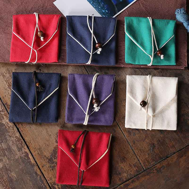 Fiasrel Cotton and linen rope jewelry bag