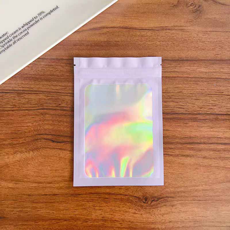 Fiasrel 50pcs Laser-colored self-sealing jewelry bag