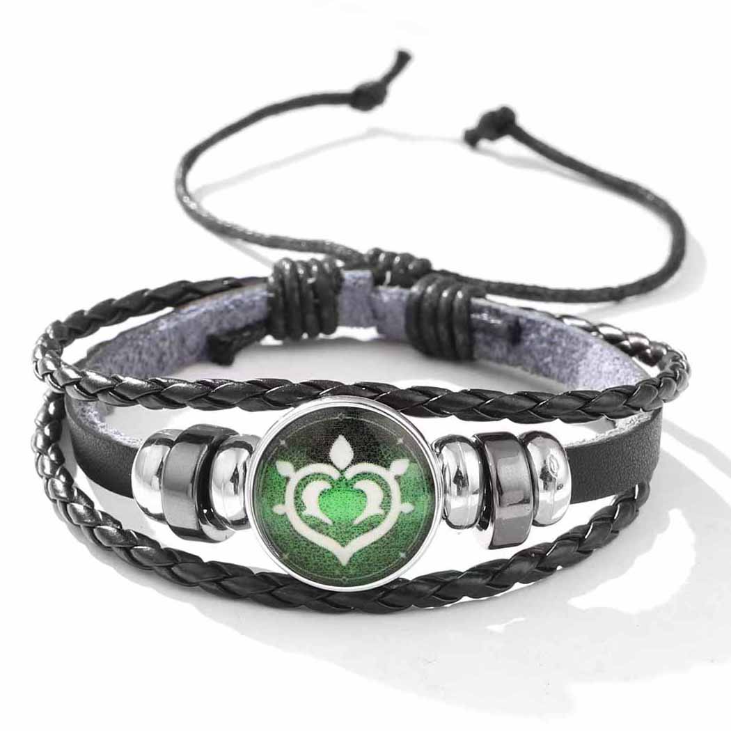 Fiasrel Anime Game Genshin impact Bracelet Vintage Leather Bracelet