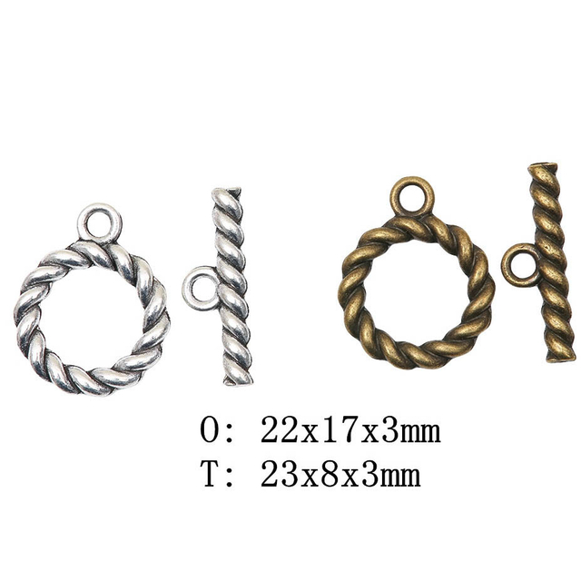 Fiasrel 10pcs Twisted Toggle Bar Clasps for Necklace Bracelet Jewelry Making Findings Accessories