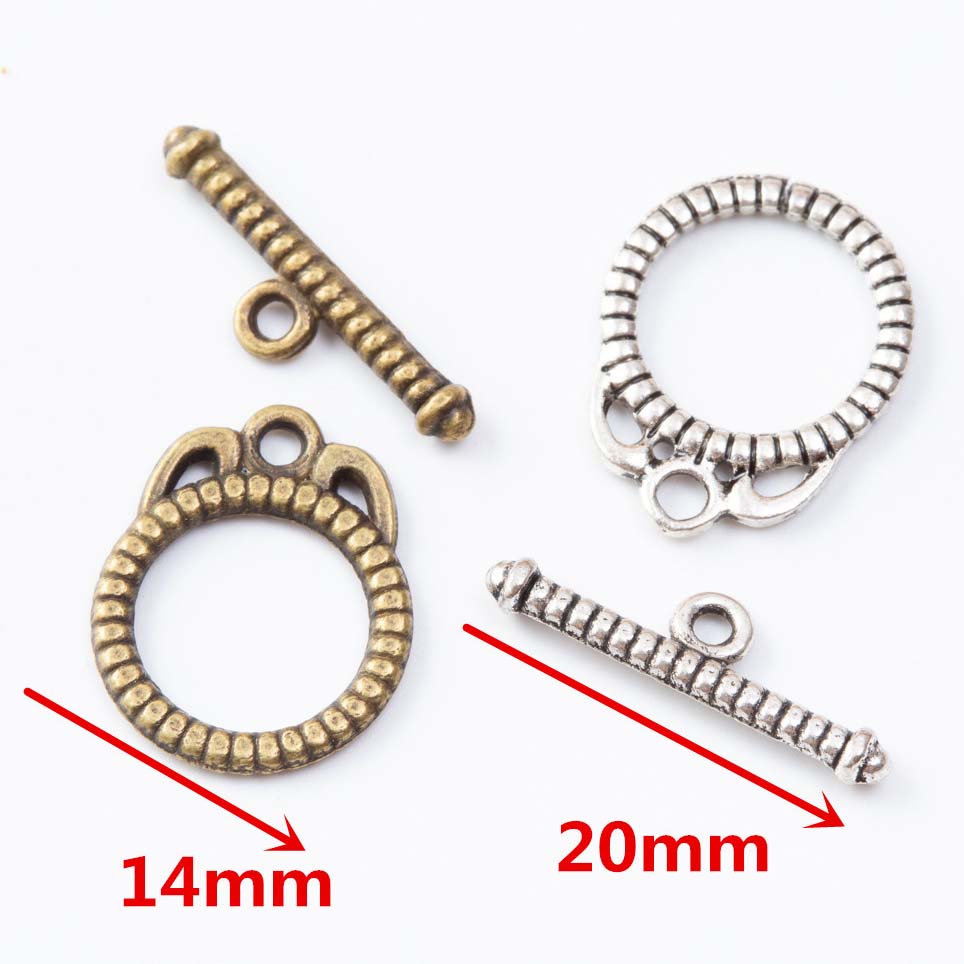 Fiasrel 10pcs DIY Accessories Vintage Zinc Alloy Bracelet Necklace OT Connector Clasps