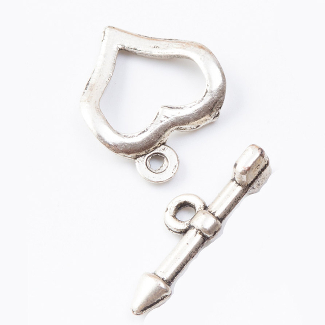Fiasrel 10pcs Heart Shaped OT Clasp Buckle for DIY Jewelry Making Necklace Bracelet Connector