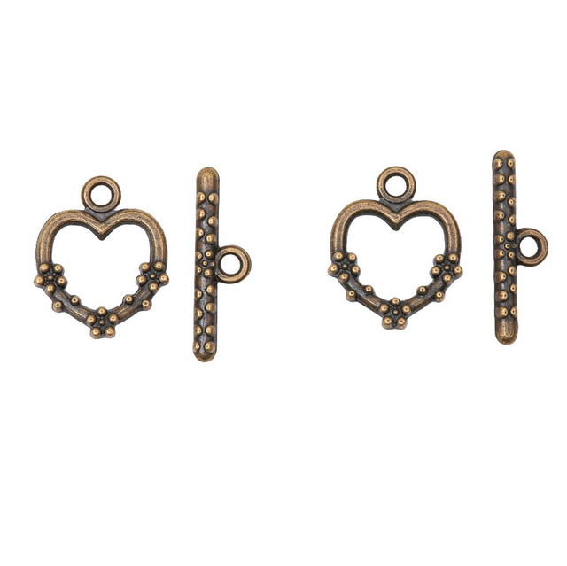 Fiasrel 10pcs Beautiful Fashion Alloy Heart Shape OT Clasp for Jewelry Making Accessories