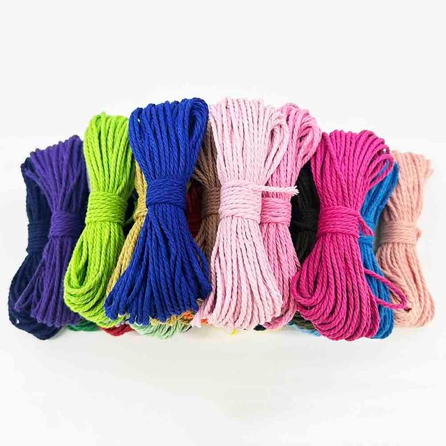 Fiasrel 2mm 23pcs Colorful Cotton Craft Rope Polyester Macrame Cord Kit