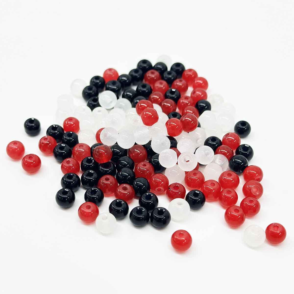 Fiasrel 20pcs Women Bracelet 6mm Beaded Macrame Bracelet End Beads