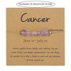 Fiasrel Jewelry Handmade Braided Adjustable Zodiac Charm Bracelet 12 Zodiac Sign Stone Beaded Bracelet