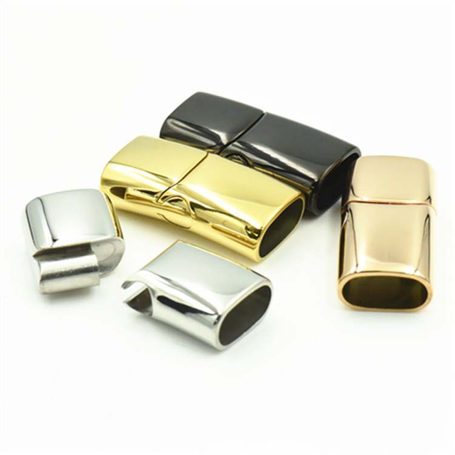 Fiasrel 5pcs Jewelry Bracelet Magnetic Gold Clasp Leather Bracelet Clasp Stainless Steel Magnetic Clasps for Jewelry Making