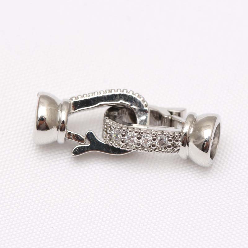 Fiasrel 5pcs Pearl Necklace Clasp Micro-set Clasp Ladder Square Clasp DIY Necklace Bracelet Clasp 22 * 7mm